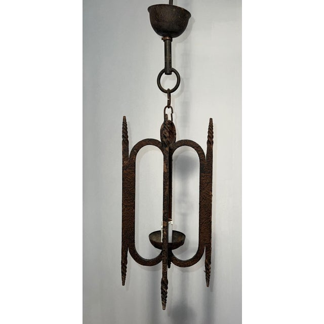 1950s Wrought Iron Lantern For Sale - Image 10 of 12