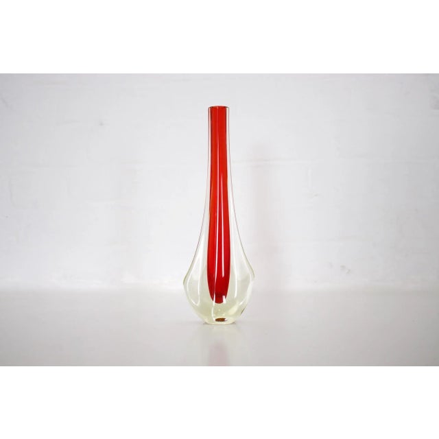 Flavio poli for seguso in murano, soliflore vase, circa 1960. H 28 cm x d 3.5 cm x w 9.5 cm. A fine chip on the neck (see...