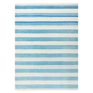 Doris Leslie Blau Vintage Indian Dhurrie Striped Rug For Sale