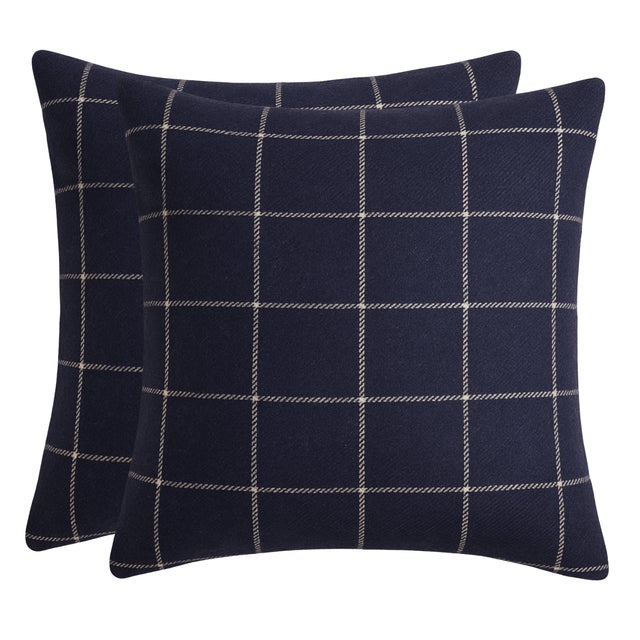 ⭐️ Ships Within 2 Days On the Front: Designer Wool Fabric On the Back: Navy Linen Fabric Designer Fabric Content: Wool All...