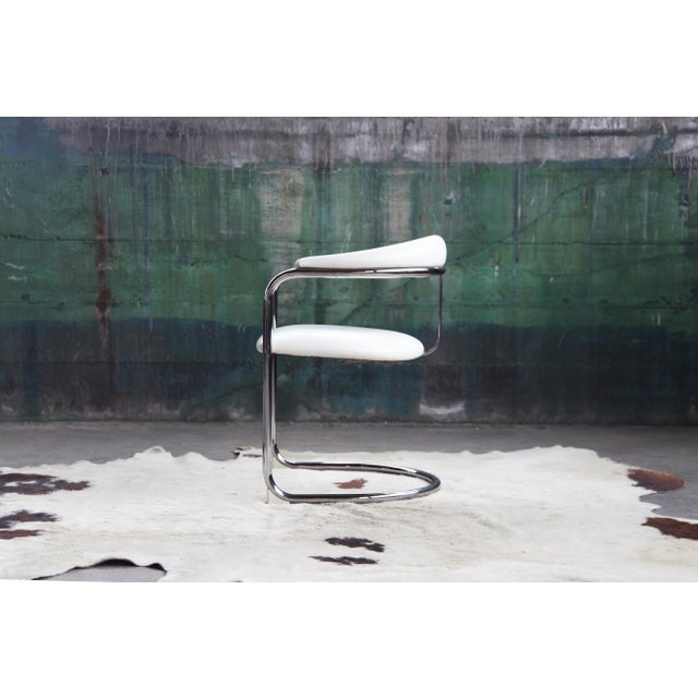 Vintage Anton Lorenz for Thonet "Ss33" Armchair in White + Chrome For Sale - Image 10 of 15
