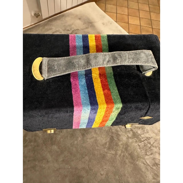 Textile A Vintage 1980s Velvet Italian Beauty Case by Leda For Sale - Image 7 of 9