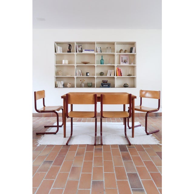 Cantilever Chairs in Beech and Red Lacquered Steel by Randers Møbelfabrik, Denmark, 1960s, Set of 4 For Sale - Image 18 of 18