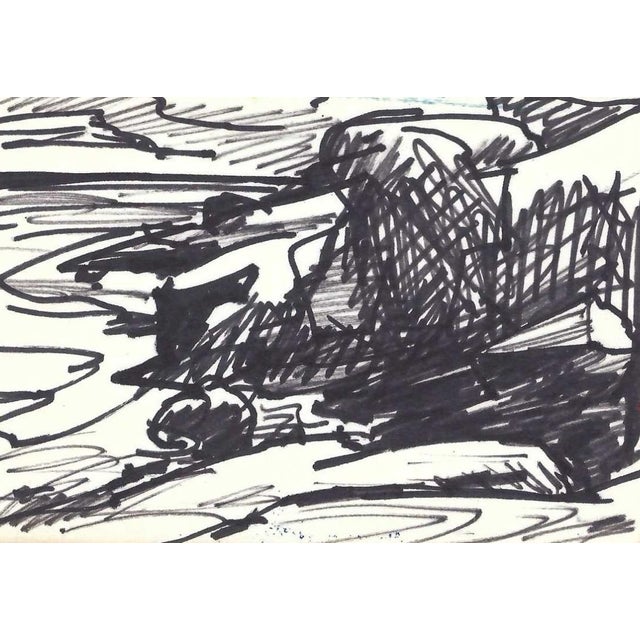 Drawing on paper by Robert Henry Angeloch (1922-2011). Estate stamp on the back. This is probably Long Island where he...