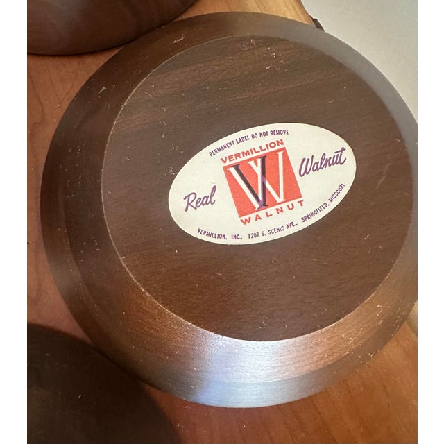 Mid-Century Modern Walnut Wood Bowls —Set of 4 For Sale - Image 4 of 4