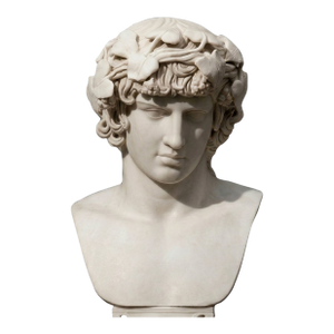 Hand-Carved Natural Marble Bust Sculpture – Portrait of Antinous