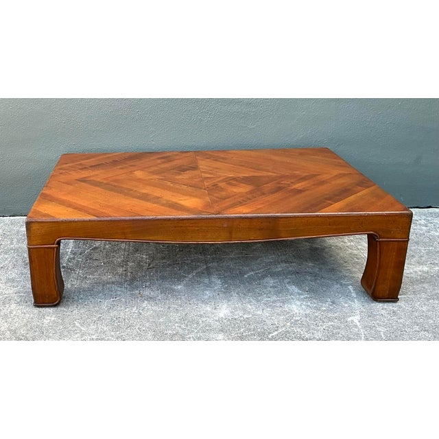 Vintage Chevron Wood Coffee Table For Sale In West Palm - Image 6 of 12