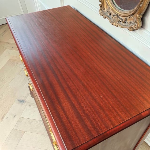 Brown 1960s Traditional Federal Revival Ribbon Mahogany Dresser | Entryway Piece For Sale - Image 8 of 11
