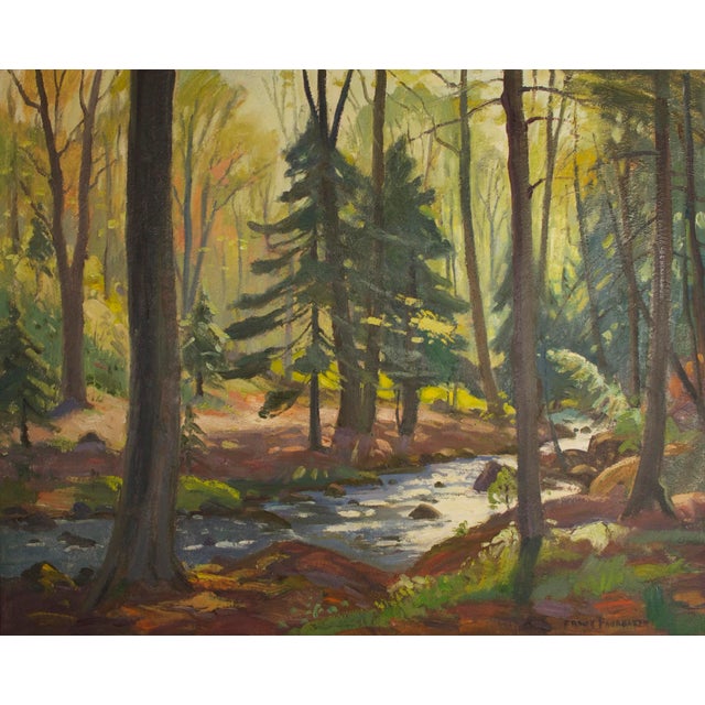 Mid-Century Modern Original Frank Shirley Panabaker Painting Oil on Masonite For Sale - Image 3 of 11