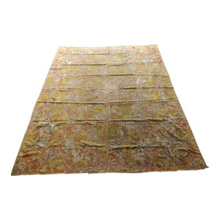 Monumental 18Th C. Italian Embroidered Wall Hanging Tapestry For Sale