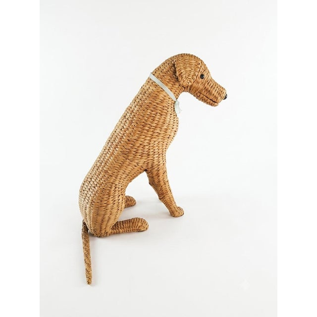 Coastal Large 27" Life-Size Hand-Woven Wicker Airedale Terrier Sculpture — Made in the Philippines For Sale - Image 3 of 12