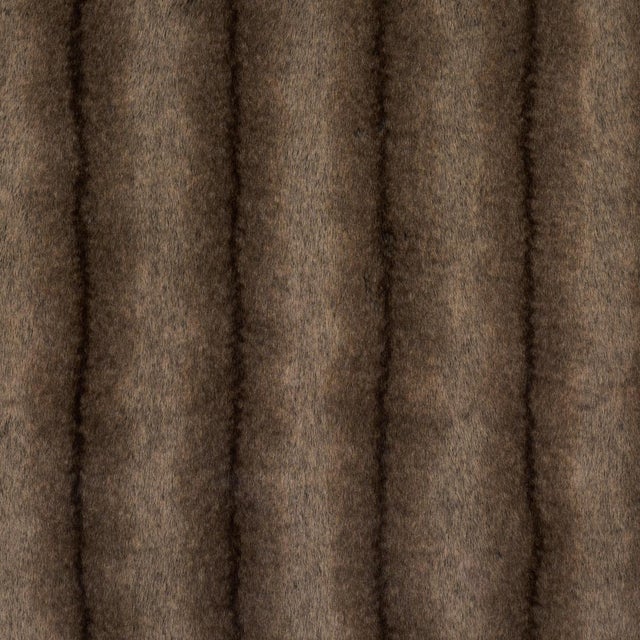 SAMPLE - Schumacher Verbier Faux Fur Fabric In Chocolate For Sale