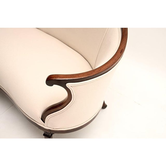 Brown Antique Edwardian Inlaid Settee, 1880 For Sale - Image 8 of 11