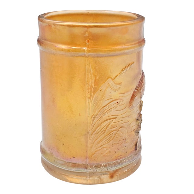 Vintage Dugan Carnival Glass “Fisherman’s Mug,” Marigold, 4" For Sale - Image 4 of 6
