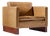 Mies Van Der Rohe for Knoll Mid Century Walnut and Leather Lounge Chair For Sale