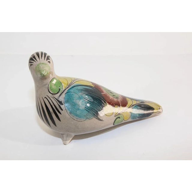 1950s Vintage Mexican Tonala Pottery Hand Painted Bird For Sale - Image 11 of 12