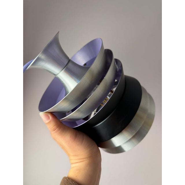 Silver, Black and Purple Trava Pendant Lamp by Carl Thore for Granhaga For Sale - Image 4 of 11