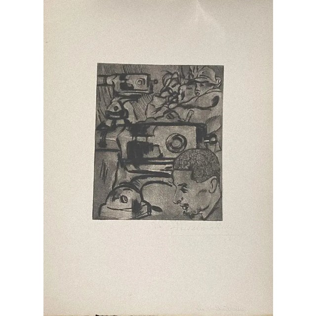 Military'' 1917s is a beautiful print in etching technique, realized by Anselmo Bucci (1887-1955). Hand signed. Numbered...