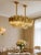Crystal and Gilt Brass Chandelier attributed to BD Lumica, Spain, 1970s For Sale - Image 3 of 8