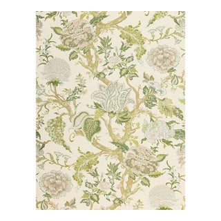 The House of Scalamandré Indienne Lampas Fabric, Avocado For Sale