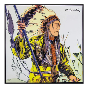 1986 Carnegie Museum of Art After Andy Warhol "War Bonnet Indian" Lithograph