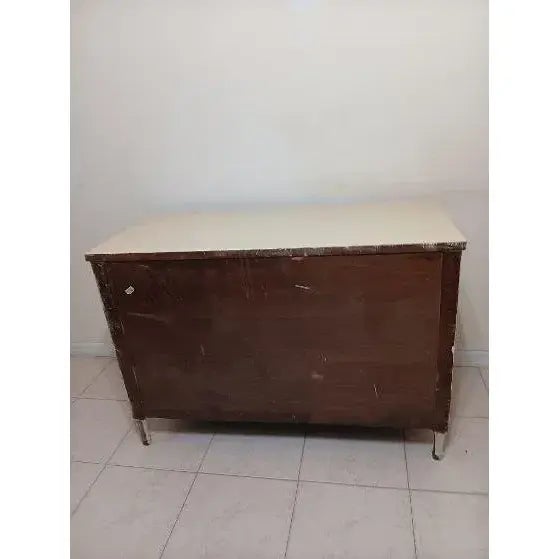 1950s 1950s Vintage Chest of Drawer Yellow With Hand Paint Flowers 6 Drawer For Sale - Image 5 of 7