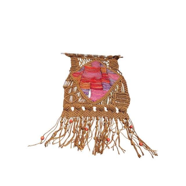 Handmade Wool and Rope Tapestry, 1970s, in Good conditions. Designed 1970 to 1979