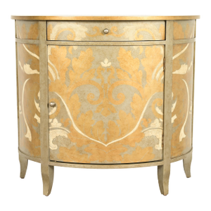 Italian Neoclassical Paint Decorated Demilune Cabinet