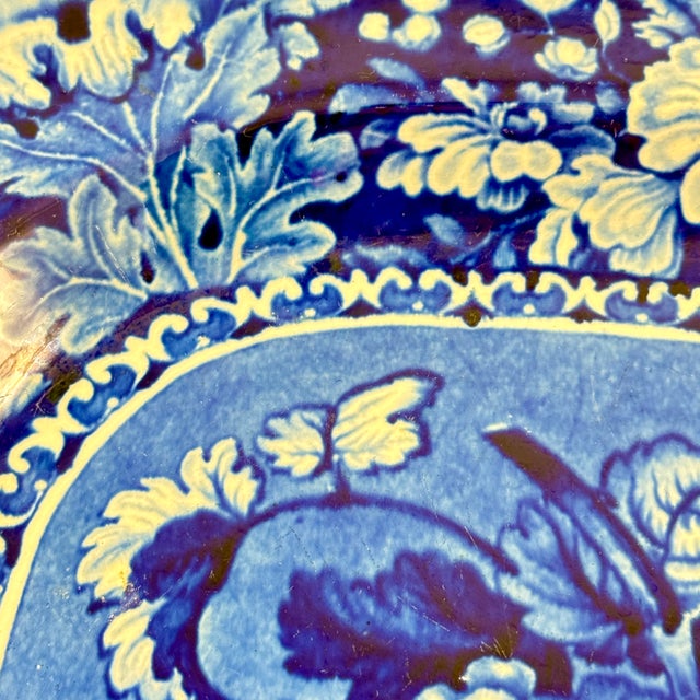 Stubbs & Kent Georgian Cobalt Transferware ‘ Fruits and Flowers’ Platter, Circa 1830 For Sale - Image 11 of 16