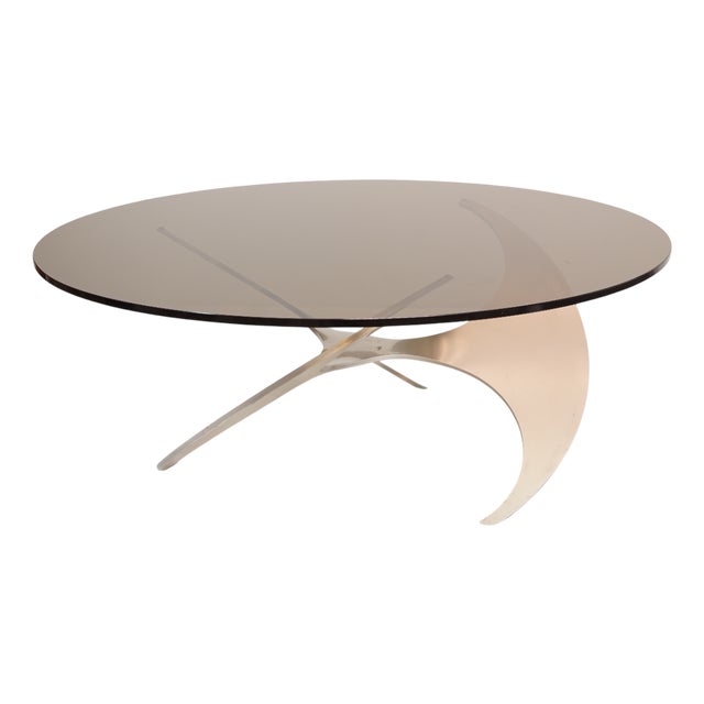 Aluminum Propeller Coffee Table attributed to Knut Hesterberg for Ronald Schmitt, 1960s For Sale