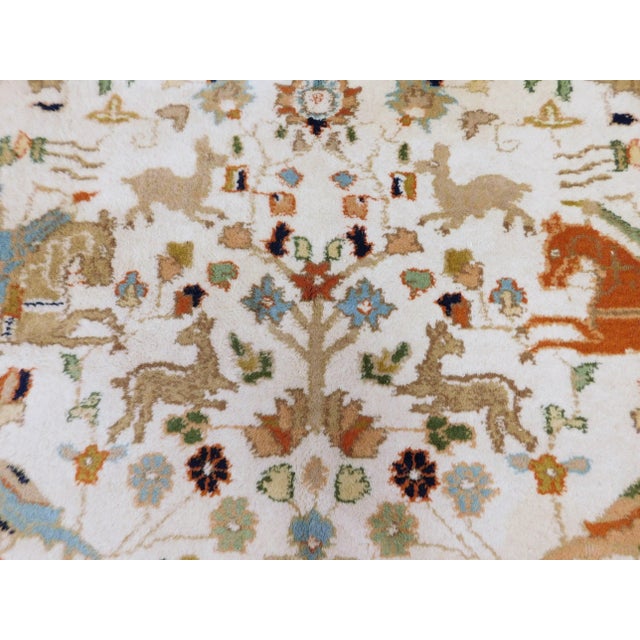 Mid Century Hand Knotted Persian Tabriz Rug, Depicting Royal Hunting Scene. For Sale In Los Angeles - Image 6 of 18