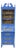 Vintage Chinoiserie Blue Hand Painted Gold Gilt Narrow Bookcase Secretary Desk For Sale