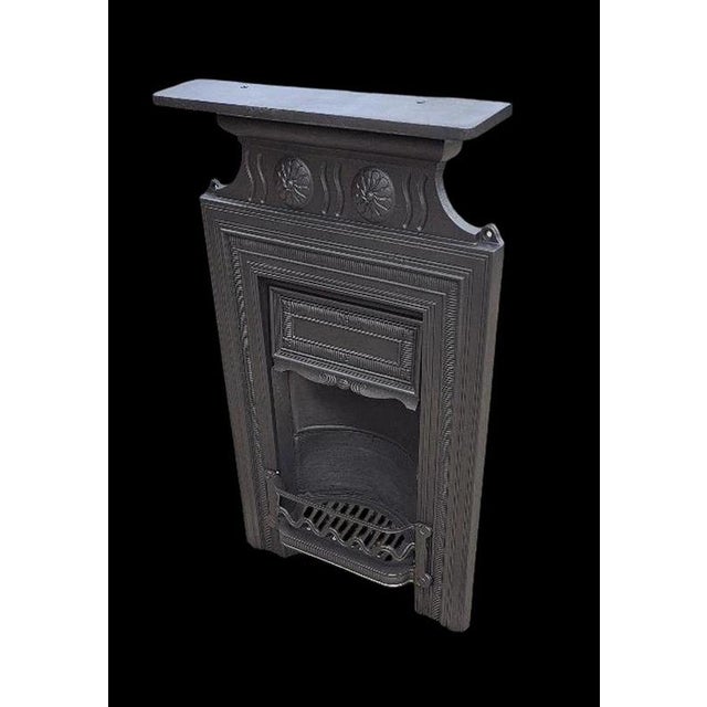 Antique Victorian Cast Iron Fireplace Surround and Grate, 1800s For Sale - Image 4 of 14