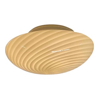 Vetri Murano Hand Blown Swirl Glass Flush Mount Light For Sale