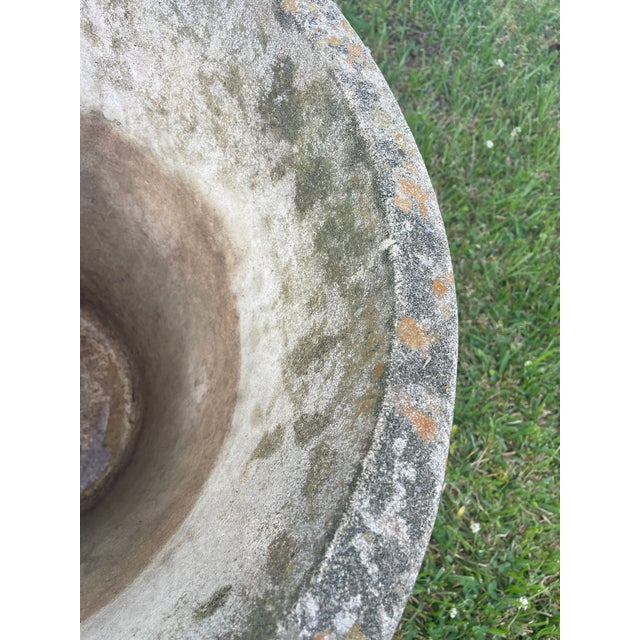 Pair of Weathered Neoclassical Cast Stone Garland & Lion Mask Planters - Charlotte Nc Estate For Sale - Image 9 of 11