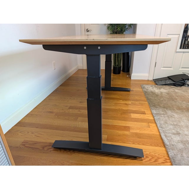Wood Herman Miller Renew Sit-to-Stand Desk, Beige - Mid-Century Modern For Sale - Image 7 of 14