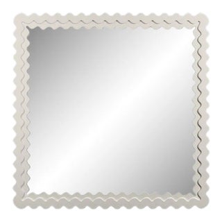 Fleur Home Carnival Chaos Square Mirror in White Dove, 36x36 For Sale