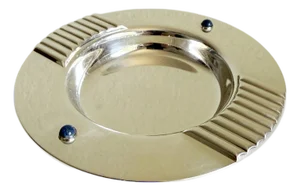 Cartier Silver-Plated Ashtray With Lapis Lazuli Cabochon Accents