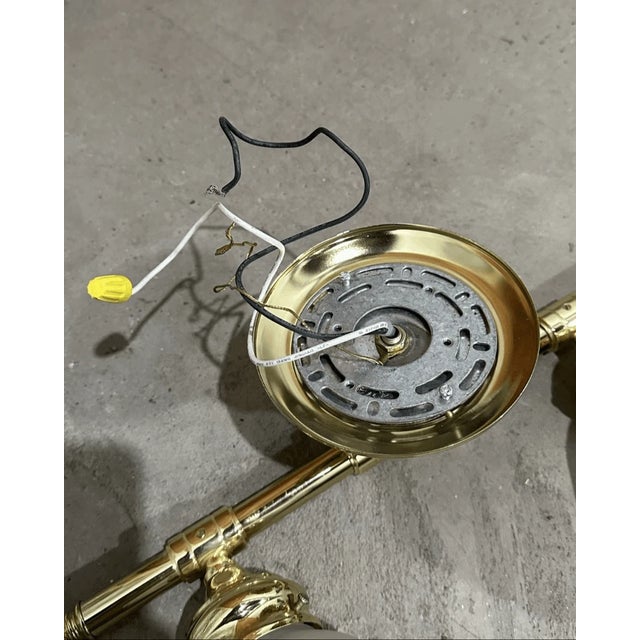Late 20th Century Vintage Traditional Style Plated Brass 2 Arm Vanity Wall Sconce For Sale - Image 5 of 5