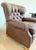 Ethan Allen Cromwell Tufted Wingback Chesterfield Recliner in Brown Leather For Sale In Houston - Image 6 of 12