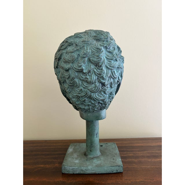 Verdigris 20th Century Grand Tour Neoclassical Bronze Verdigris Bust of Plato on Stand For Sale - Image 8 of 10