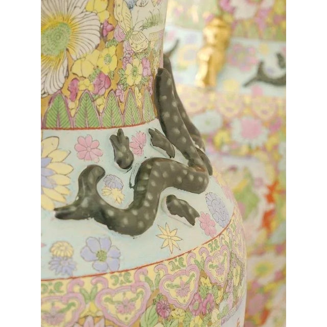Large 20th Century Vintage Porcelain and Chinese Canton Vases, 1901, Set of 2 For Sale - Image 4 of 18