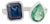 2.92 Ct Natural Emerald & Sapphire Toi Et Moi Ring in 18k Gold Size 5.5 For Sale