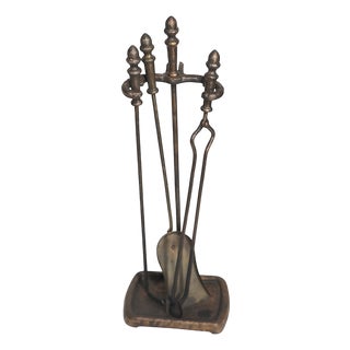 Early 20th Century Arts and Crafts Style Fireplace Tool Set- 4 Pieces For Sale