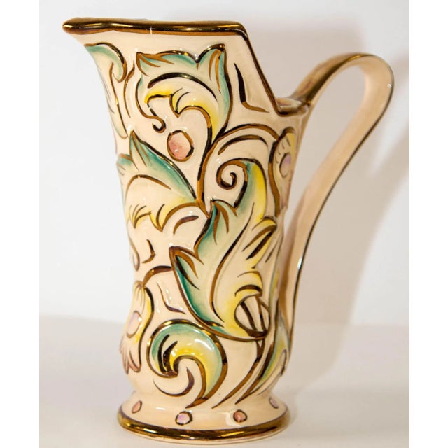 Vintage Wade Ceramic Gothic Pattern Glazed Vase in Pastel Colors Made in England For Sale - Image 13 of 13