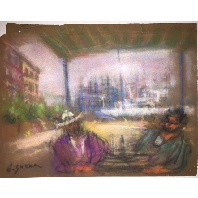 Jacques (Jakub) Zucker, Mexican Siesta Pastel Drawing Ecole D'Paris, WPA, Bezalel Artist, c.1930s For Sale