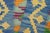 Rustic Turkish Kilim Blue Gold Hand-Woven Wool Rug For Sale In New York - Image 6 of 9