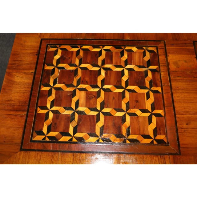 Wood Rare Italian Inlaid 18th Century Olivewood and Rosewood Games Table Circa 1780 For Sale - Image 7 of 12