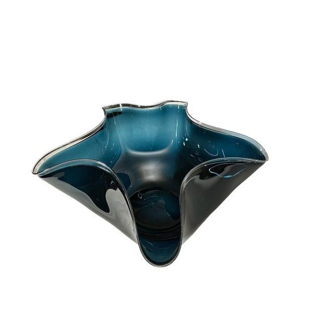 Tropezana Blue Wave Glass Bowl For Sale - Image 4 of 4