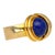 1950s Vintage Cabochon Cut Lapis Lazuli and Diamond in 18k Yellow Gold Statement Ring Size 7 For Sale - Image 5 of 6